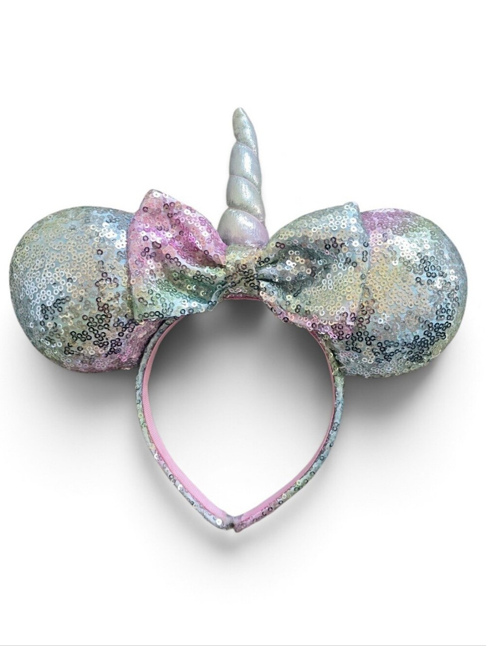 Disney Minnie Mouse Unicorn Pink Sequin Ears Headband